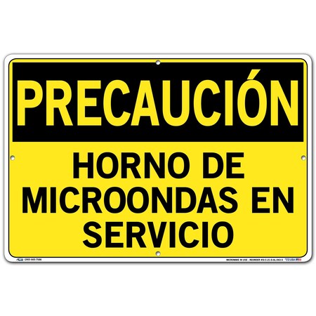 Vestil Aluminum Sign, 12-1/2" Height, 18-1/2" Width, Aluminum, Rectangle, Spanish SI-C-21-D-AL-063-S